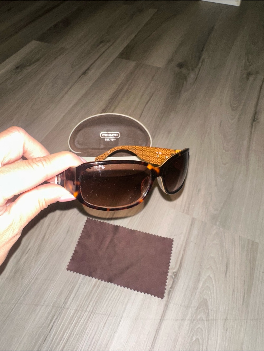 Coach Women’s Tortoiseshell Sunglasses with Brown Gradient Lenses